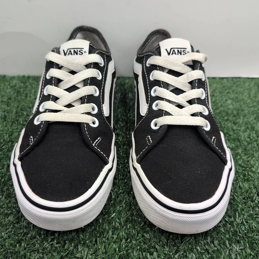 Vans Filmore Decon Shoes Women's 5.5 Medium Black White‎ Canvas Suede Sneakers